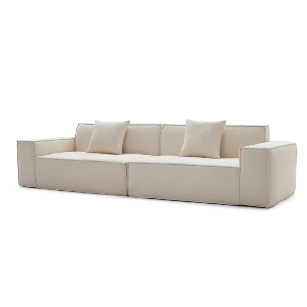 Large High Back Beige Home Settee | Compressed Sofa